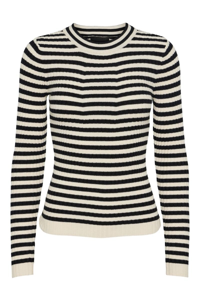 Pieces - Bluse - PC Crista Ls O-Neck Knit Noos Bc - Sky Captain