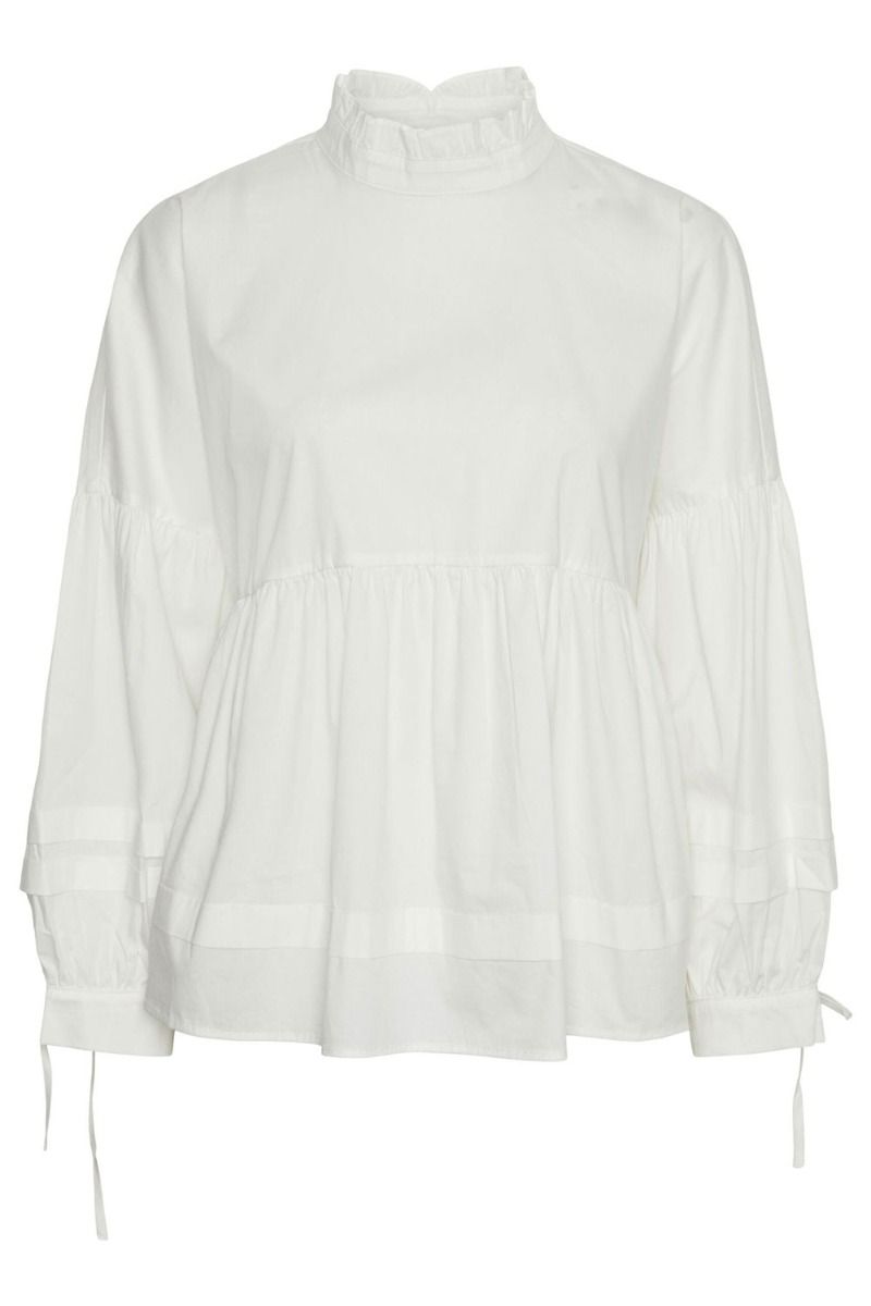 Pieces - Bluse - PC Dula LS Blouse D2D - Bright White