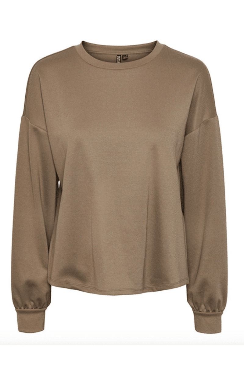 Pieces - Bluse - PC Jacy LS O-Neck Sweat - Fossil