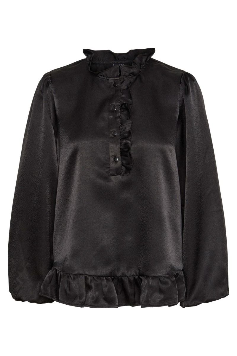 Pieces - Bluse - PC Nessa LS Top - Black