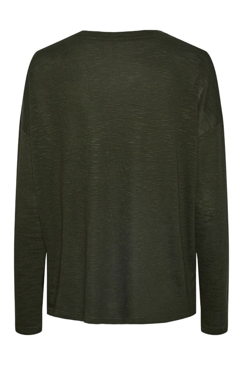 Pieces - Bluse - PC Nollie LS Top - Duffel Bag