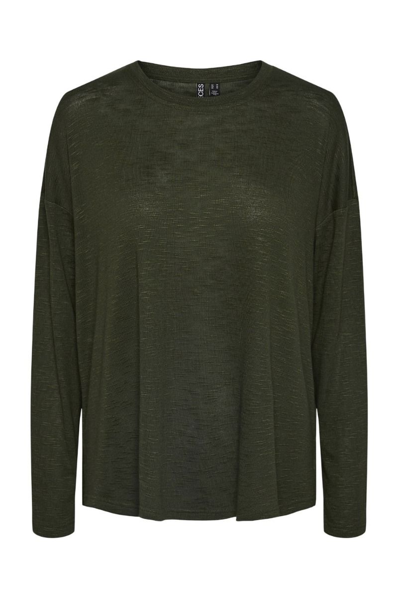 Pieces - Bluse - PC Nollie LS Top - Duffel Bag