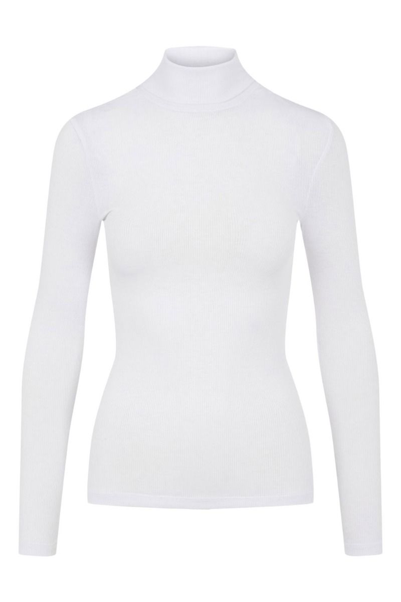 ❤︎ Pieces - Bluse - PC Pippi LS Rollneck Top - Bright White