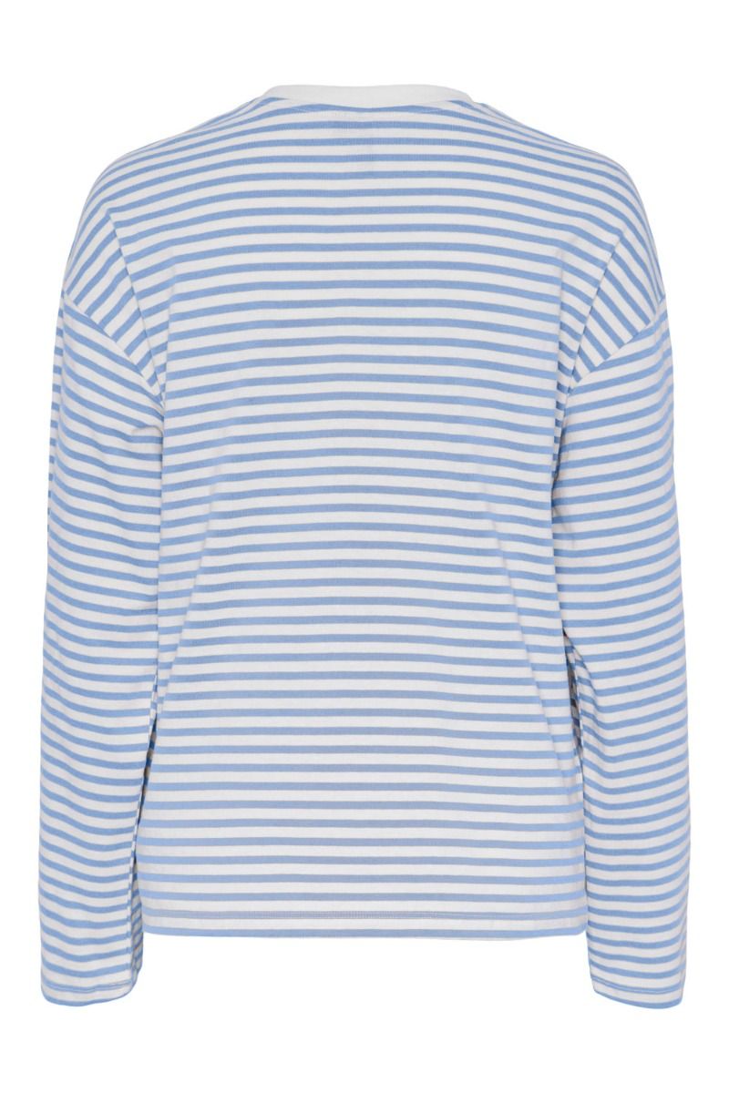 Pieces - Bluse - PC Sadie LS Top - Cloud Dancer/Hydrangea