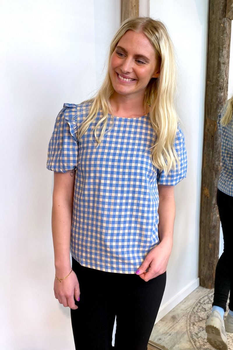 Pieces - Bluse - Vilja SS Top - Little Boy Blue