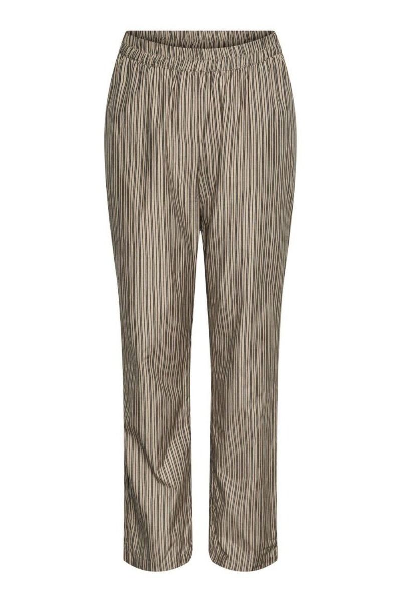 Pieces - Bukser - PC Assra MW Ankle Pant - Silver Mink/Black
