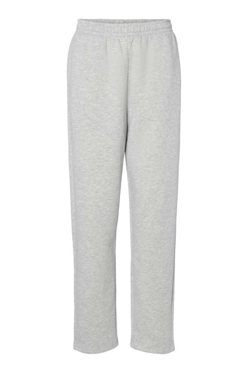 Pieces - Bukser - PC Chilli Hw Straight Sweat Pants N- Light Grey Melange