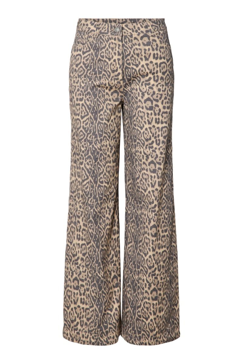 Pieces - Jeans - PC Fia HW Wide Denim Pants - Black/Leo