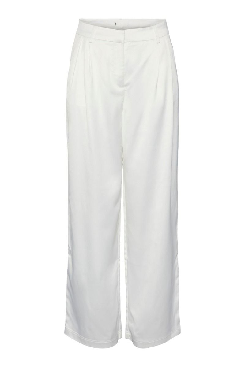 Pieces - Bukser - PC Libby HW Wide Pants - Cloud Dancer