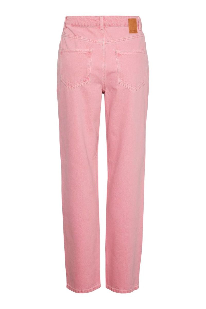 Pieces - Bukser - PC Fria HW Straight Denim Pants - Candy Pink Washed