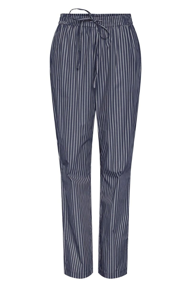 Pieces - Bukser - PC Penny HW Ankle Pants - Moonlight Blue Bright white