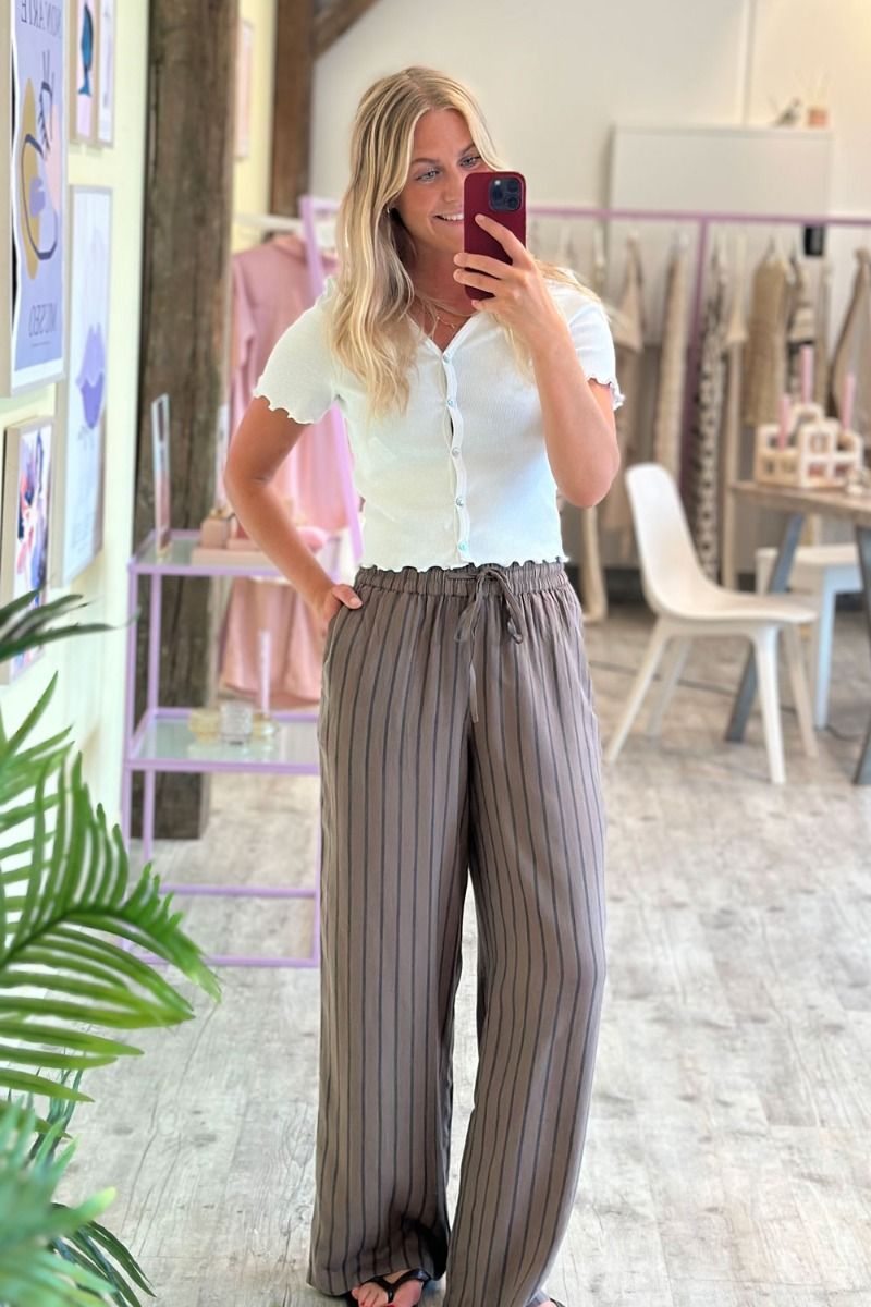 Pieces - Bukser - PC Pia Hw Wide Pants - Falcon