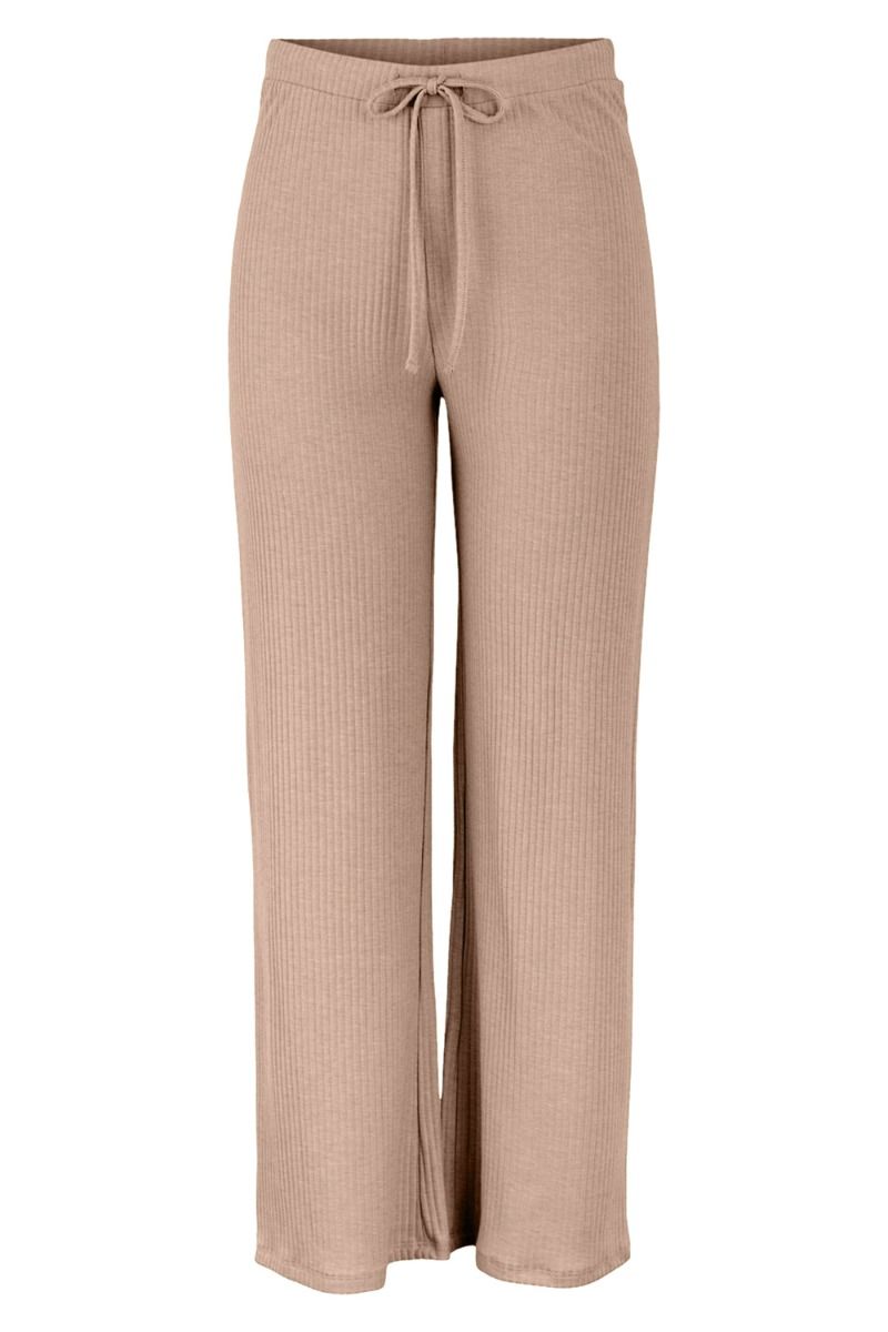 Pieces - Bukser - PC Ribbi HW String Pants - Warm Taupe