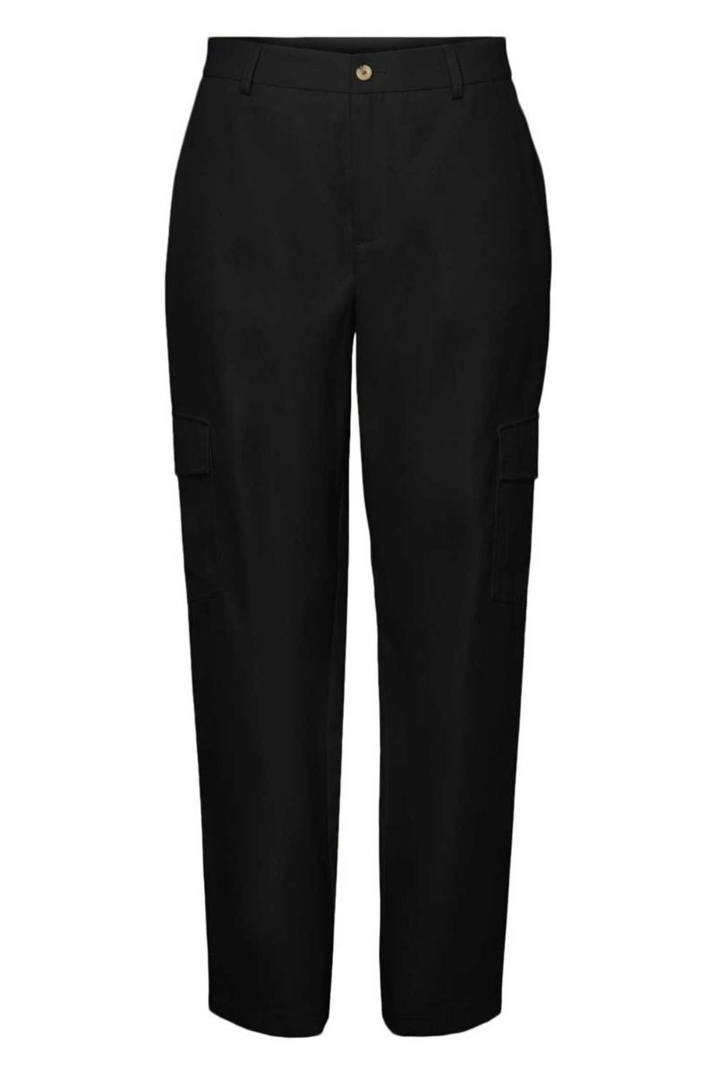 Pieces - Bukser - PC Sille HW Cargo Pant - Black