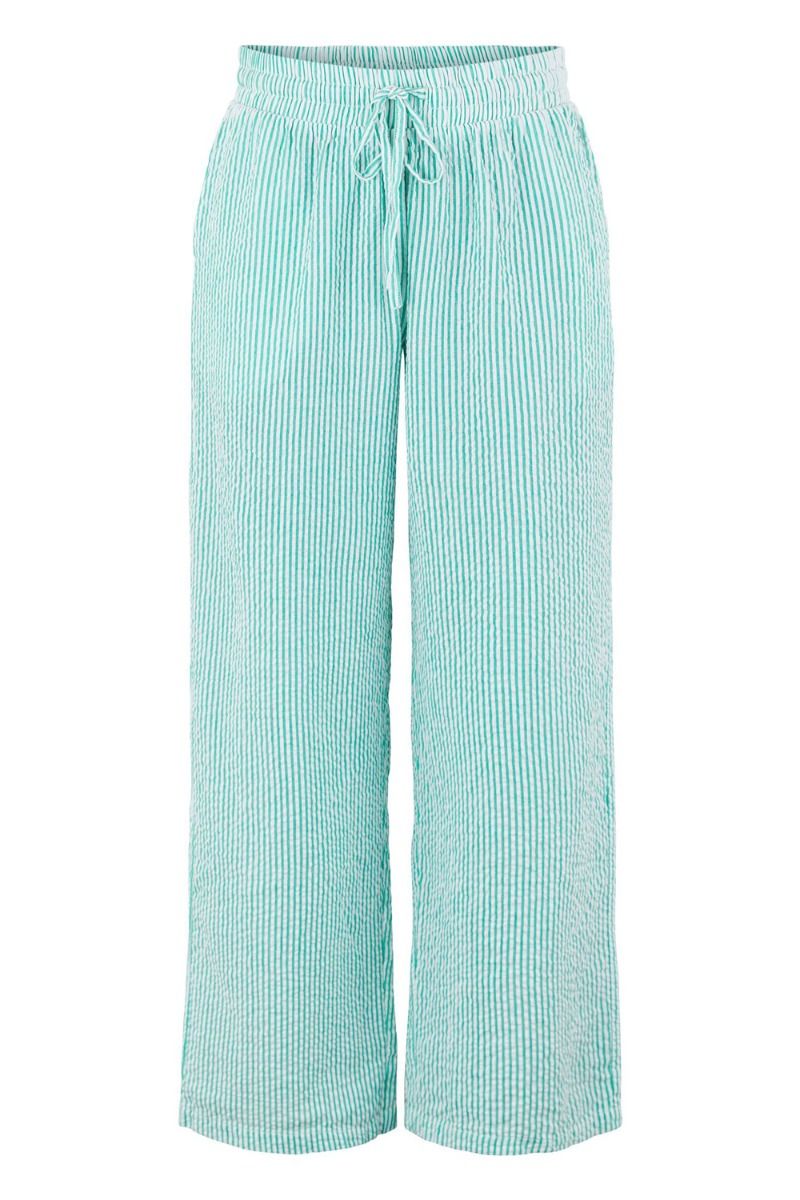 Pieces - Bukser - PC Vosa MW Wide Pants - Simply Green Stripes