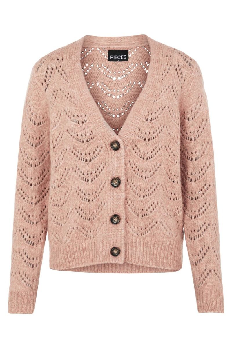 Pieces - Cardigan - PC Bibi LS Knit Cardigan - Misty Rose