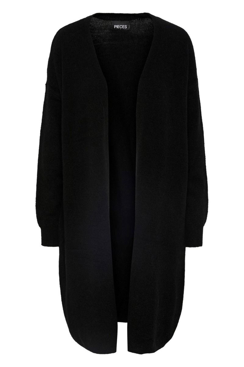 ❤︎ Pieces - Cardigan - PC Juliana LS Long Knit Cardigan - Black