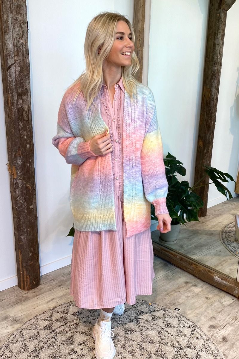 Pieces - Cardigan - PC Rainbow LS Knit Cardigan - Orchid Bloom