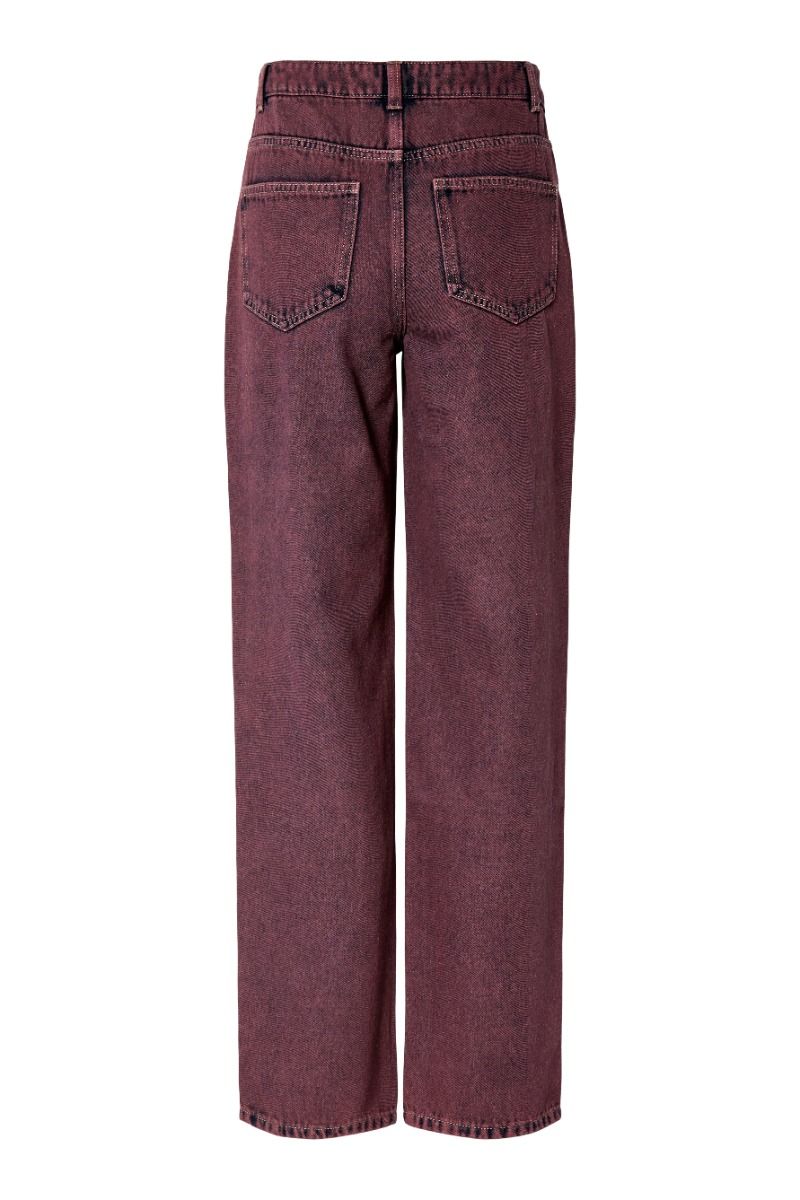 Pieces - Jeans - Dria Hw Straight Denim Pants - Tawny Port