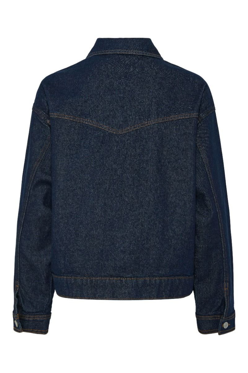 Pieces - Jakke - Elma Denim Jacket - Dark Blue Denim/Rinse Wash