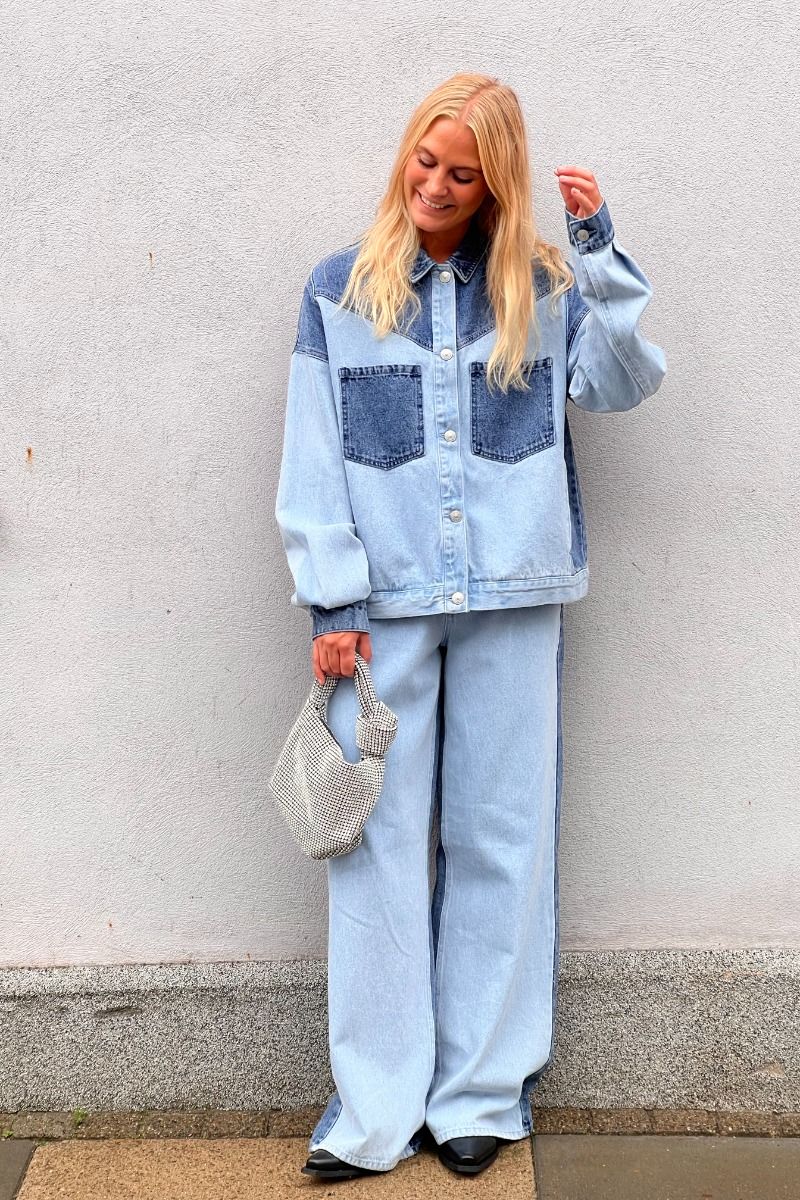 Pieces - Jeans - Pc Famy Hw Wide Denim Jeans- Light Blue Denim 