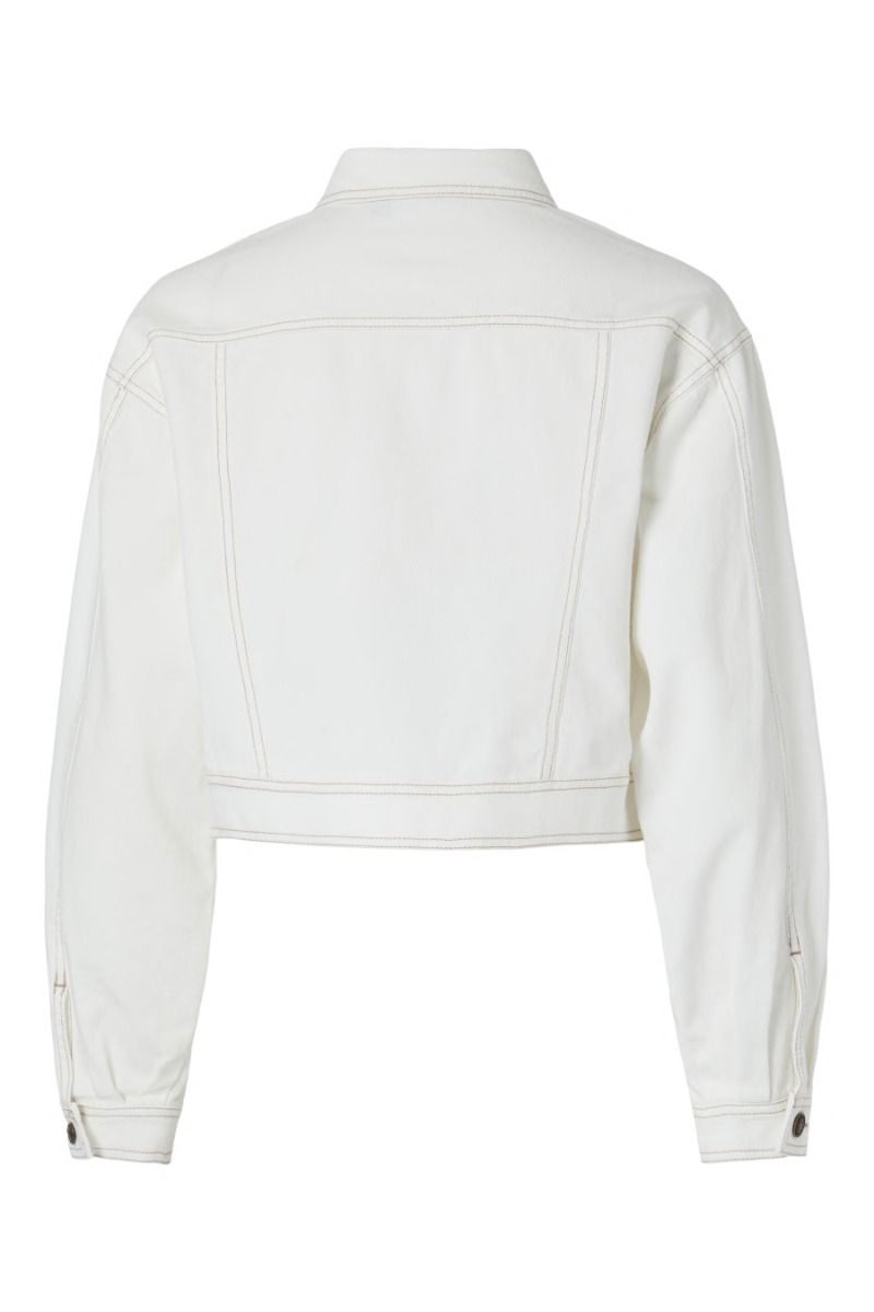 Pieces - Jakke - Fine LS Denim Jacket - Cloud Dancer