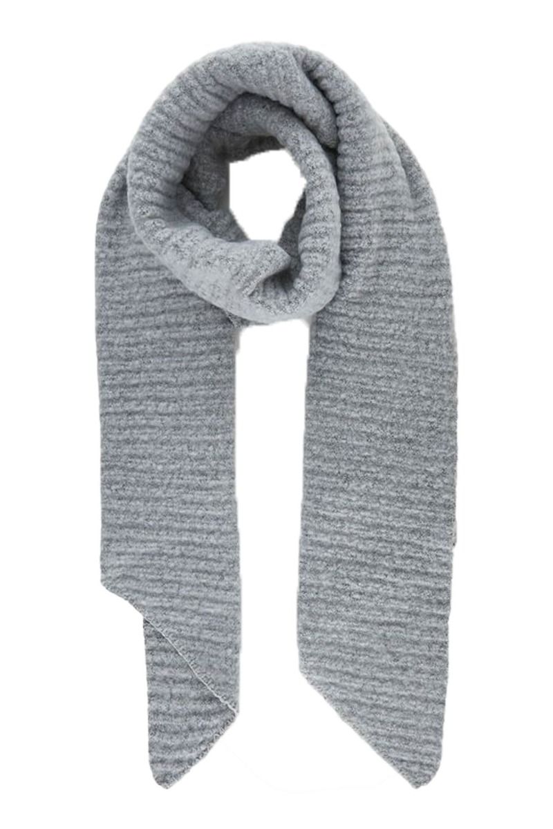 Pieces - Halstørklæde - PC Pyron Structured Long Scarf - Light Grey Melange