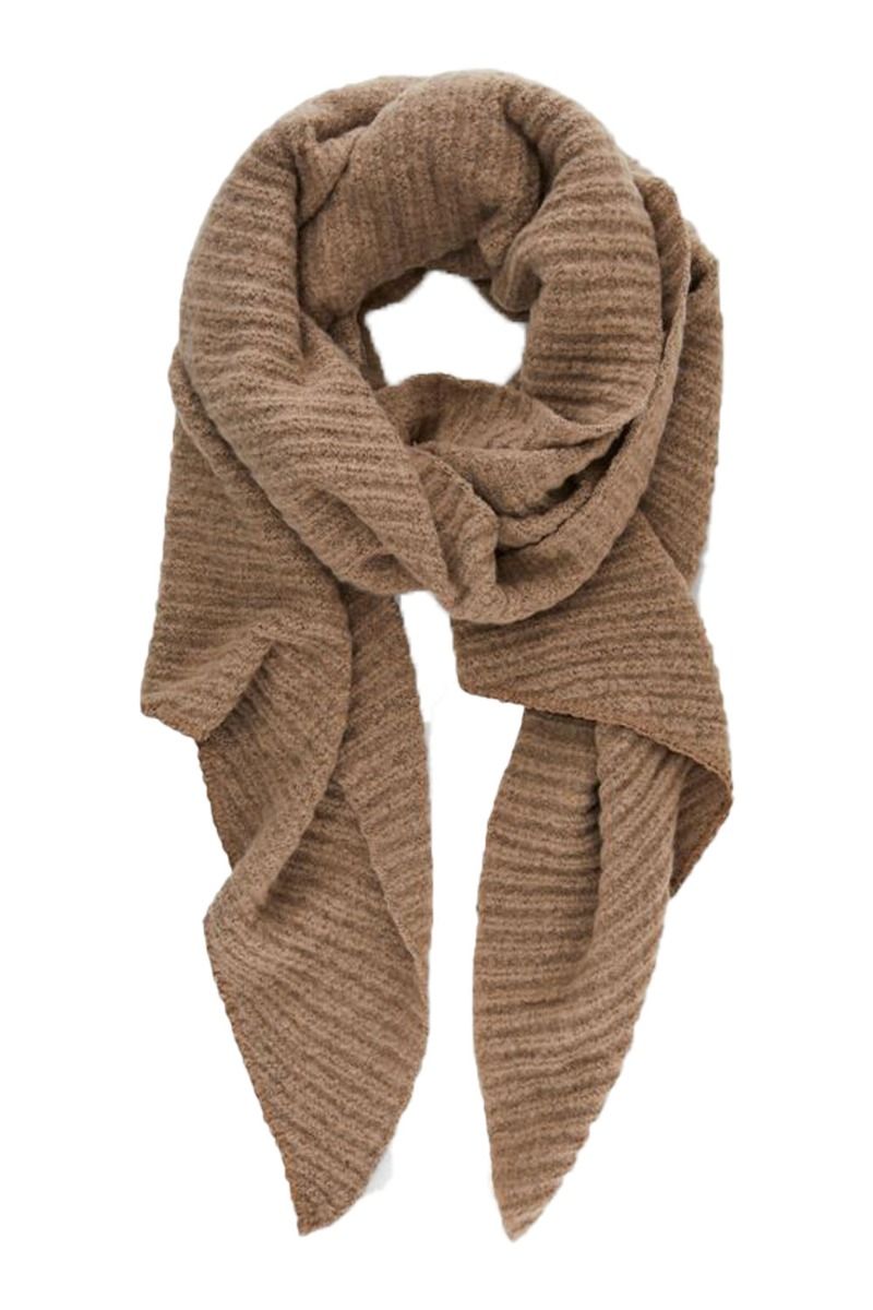 Pieces - Halstørklæde - PC Pyron Structured Long Scarf - Silver Mink