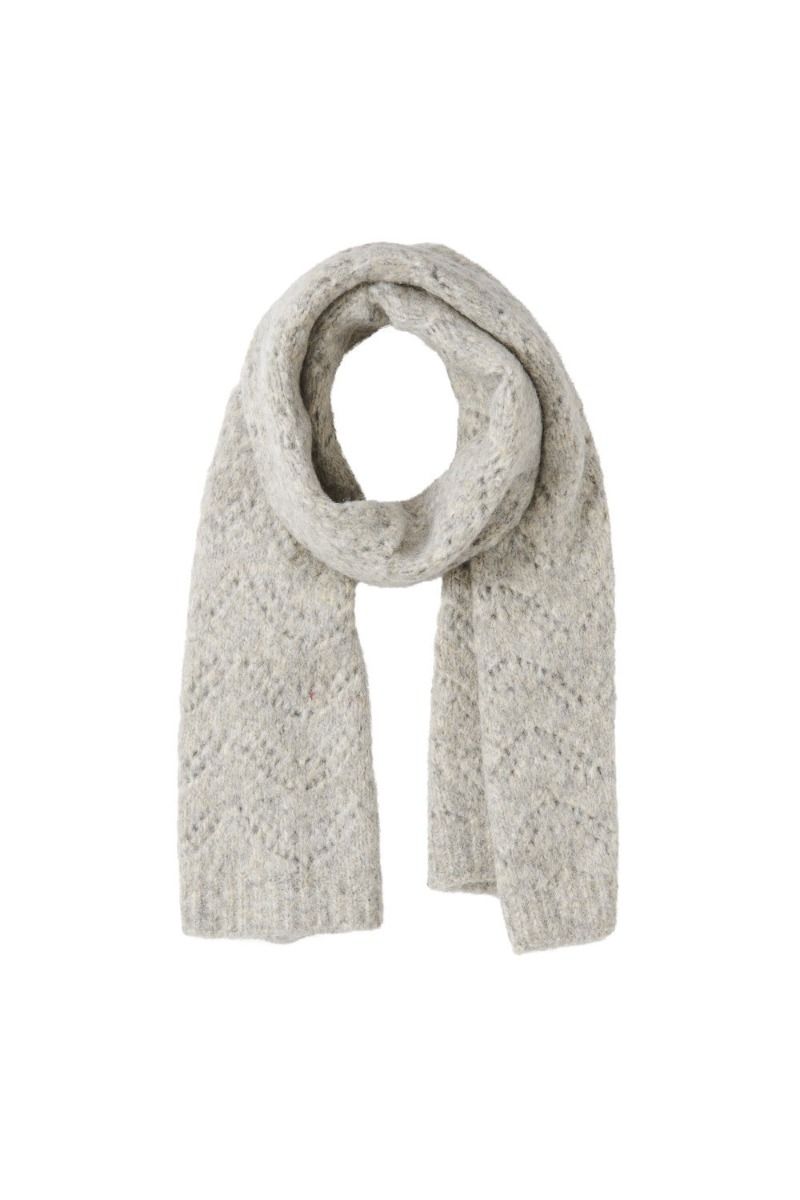 Pieces - Halstørklæde - PC Bibi Long Scarf - Light Grey Melange