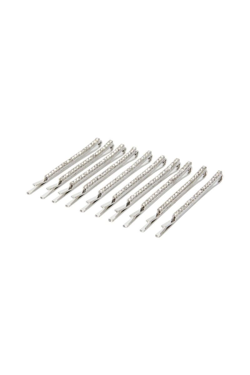 ❤︎ Pieces - Hårnåle - PC Noella 10-Pack Hairpin - Silver