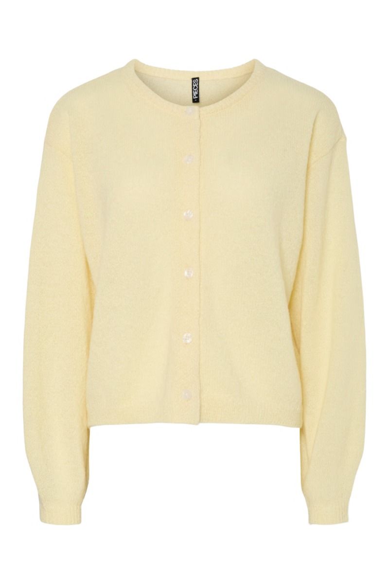 Pieces - Cardigan - Ida LS O-Neck Knit Cardigan - French Vanilla