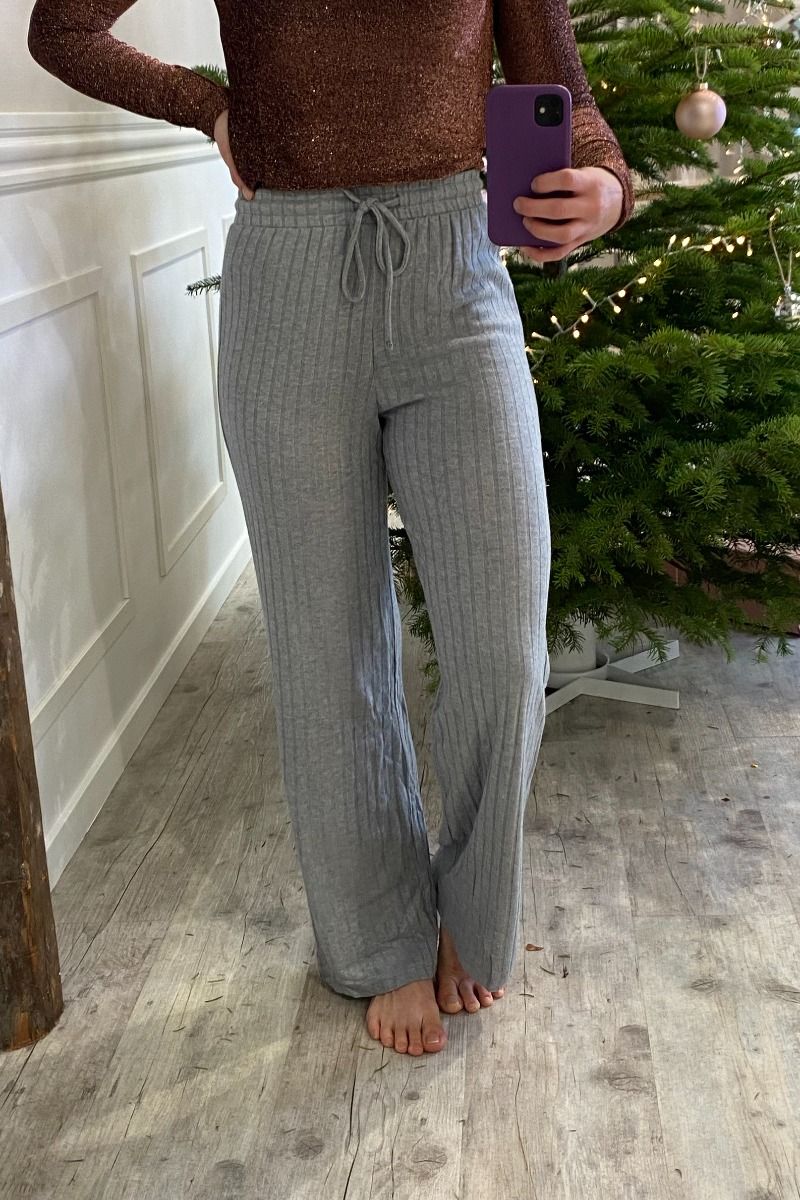 Pieces - Bukser - Pciris HW Wide Pant - Ultimate Grey