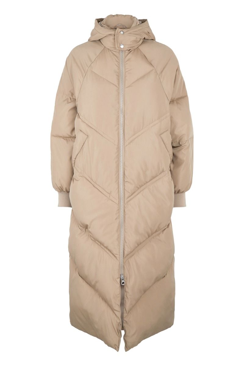 Pieces - Jakke - Felicity Long Puffer - Silver Mink