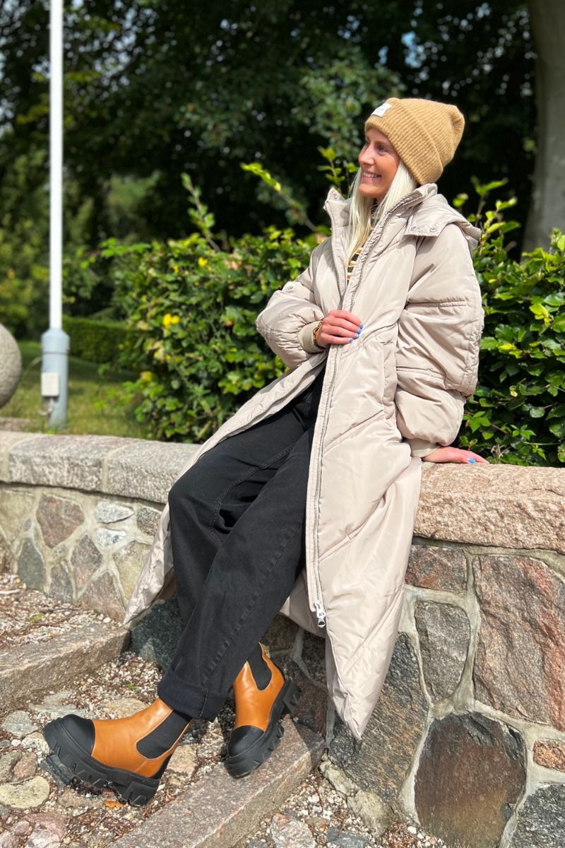 Pieces - Jakke - Felicity Long Puffer - Silver Mink