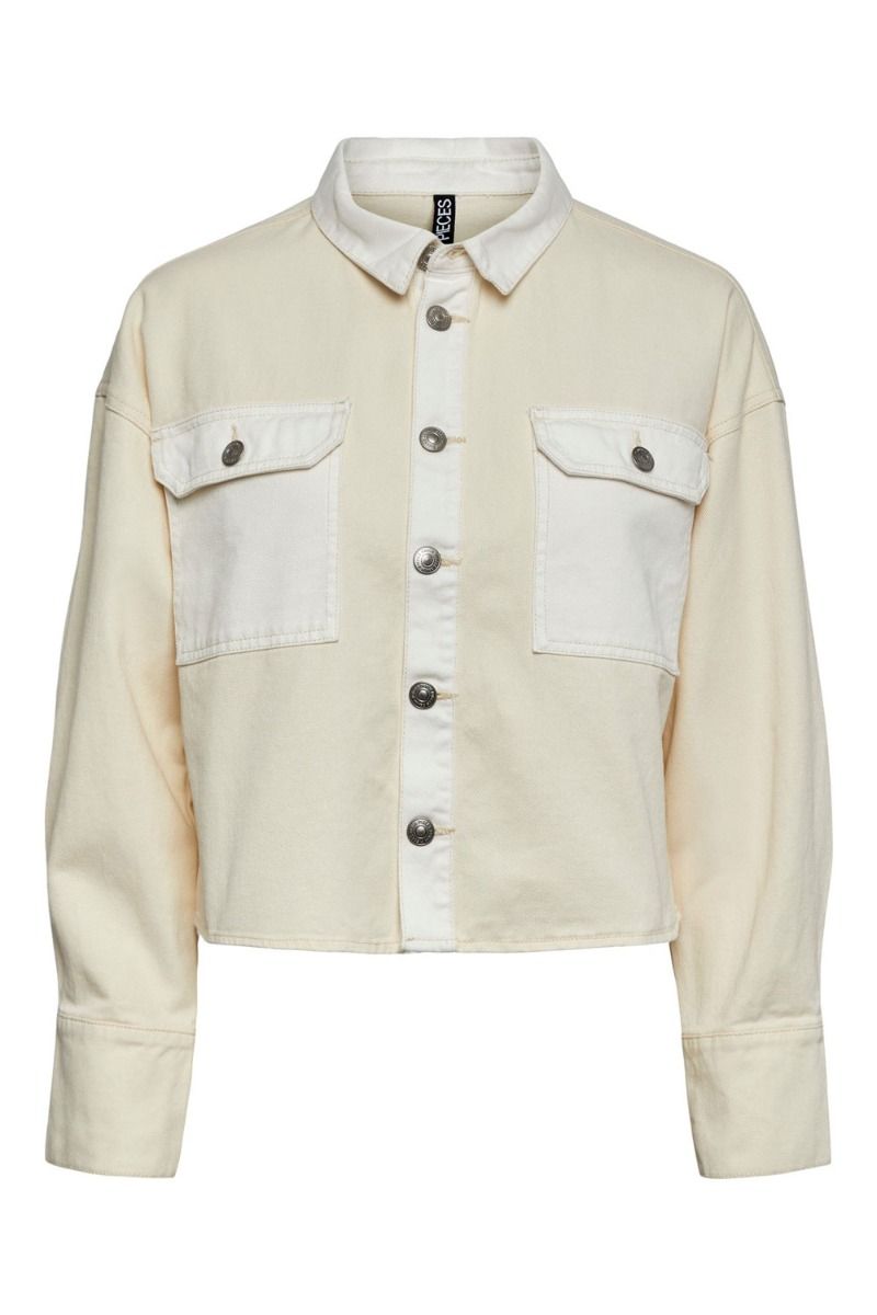 Pieces - Jakke - PC Kaja LS Contrast Jacket - Whitecap Gray