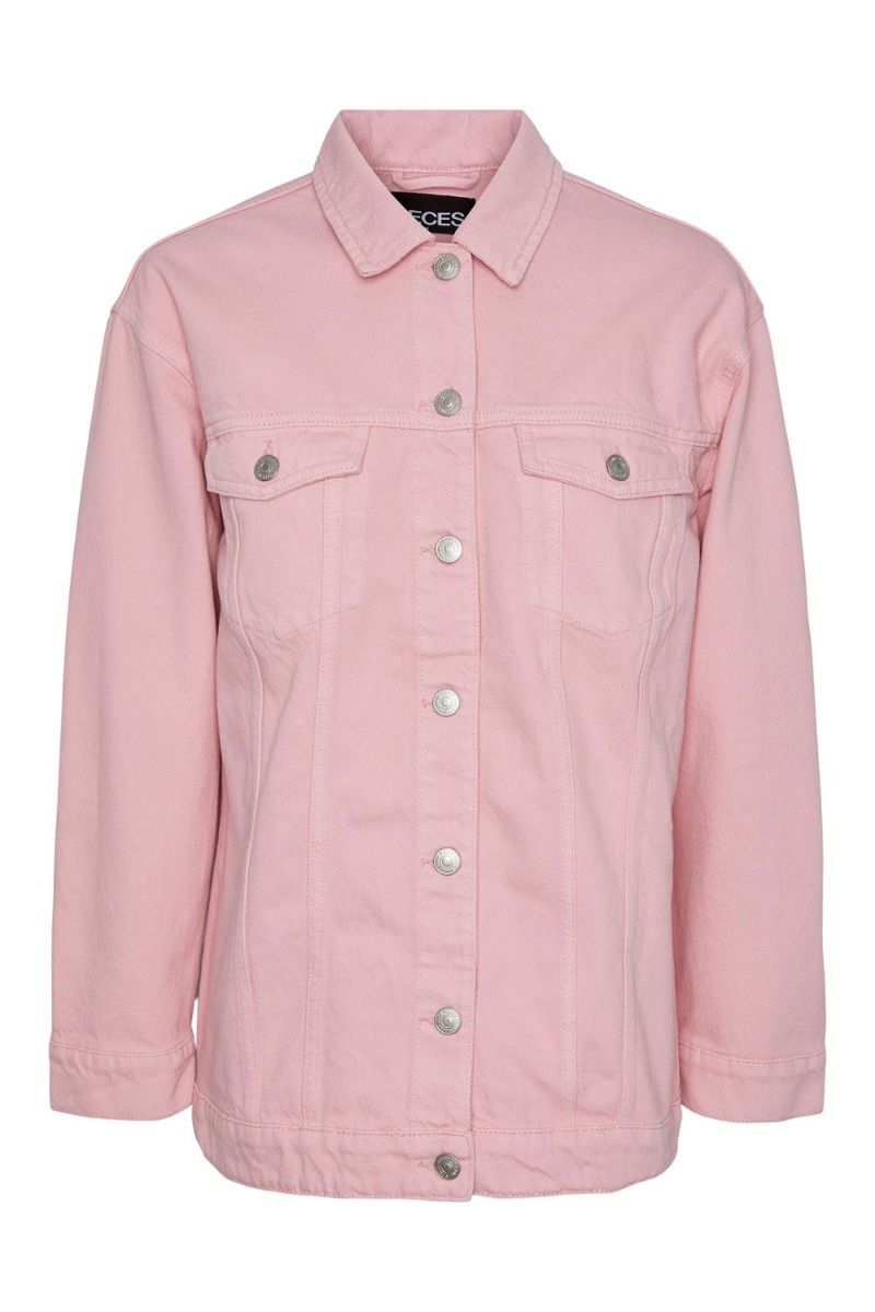 Pieces - Jakke - PC Tika LS Oversize Dnm Jacket - Begonia Pink