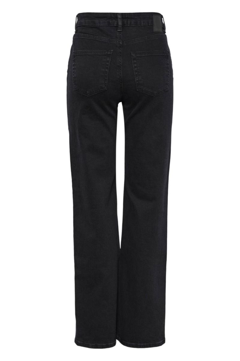 Pieces - Bukser - PC Holly HW Wide Jeans - Black Denim