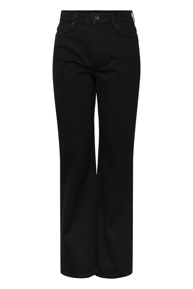 Pieces - Bukser - PC Holly HW Wide Jeans - Black Denim