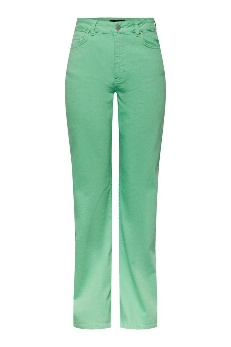 Pieces - Jeans - PC Holly HW Wide Jeans Colour - Absinthe Green