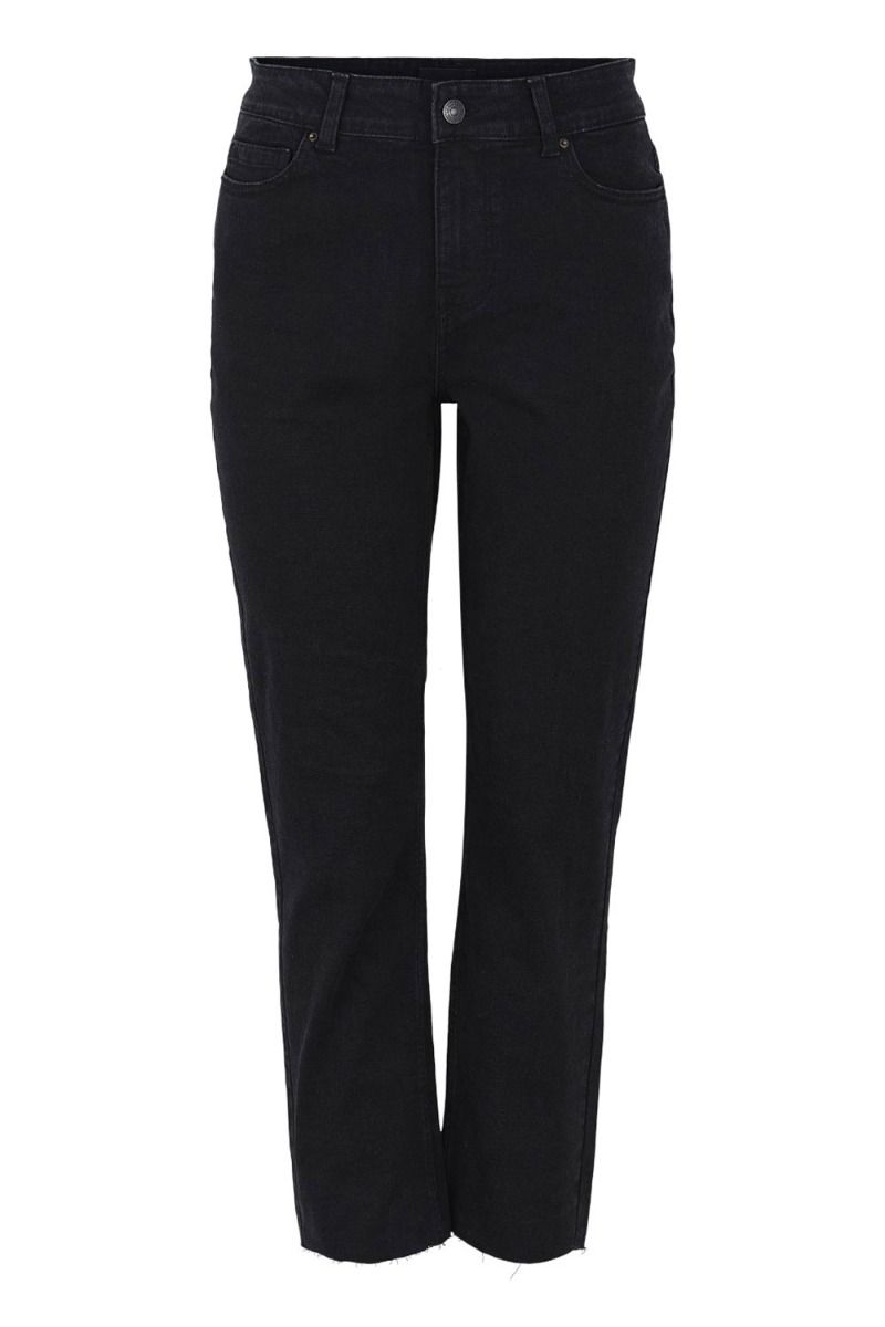 Pieces - Jeans - PC Luna Straight MW Ank - Black
