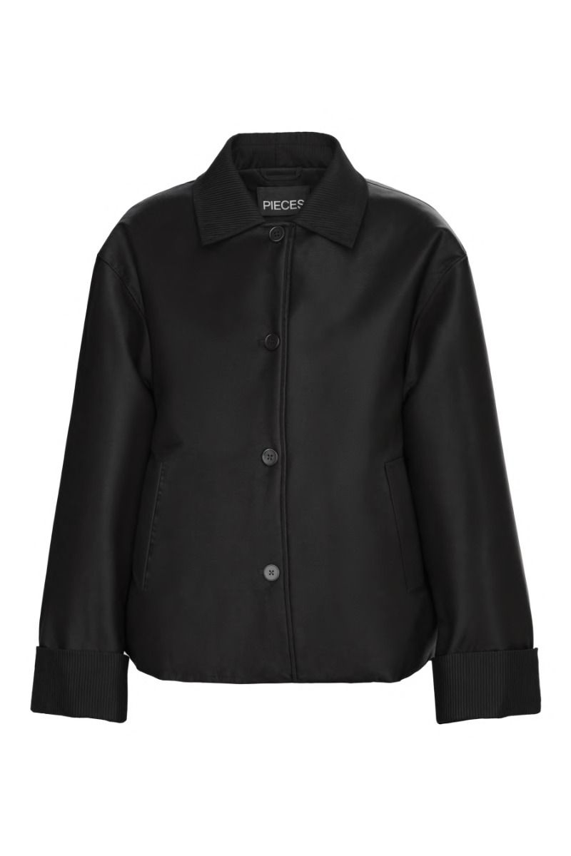 Pieces - Jakke - Jorma Short Corduroy Jacket - Black (Levering midt august)