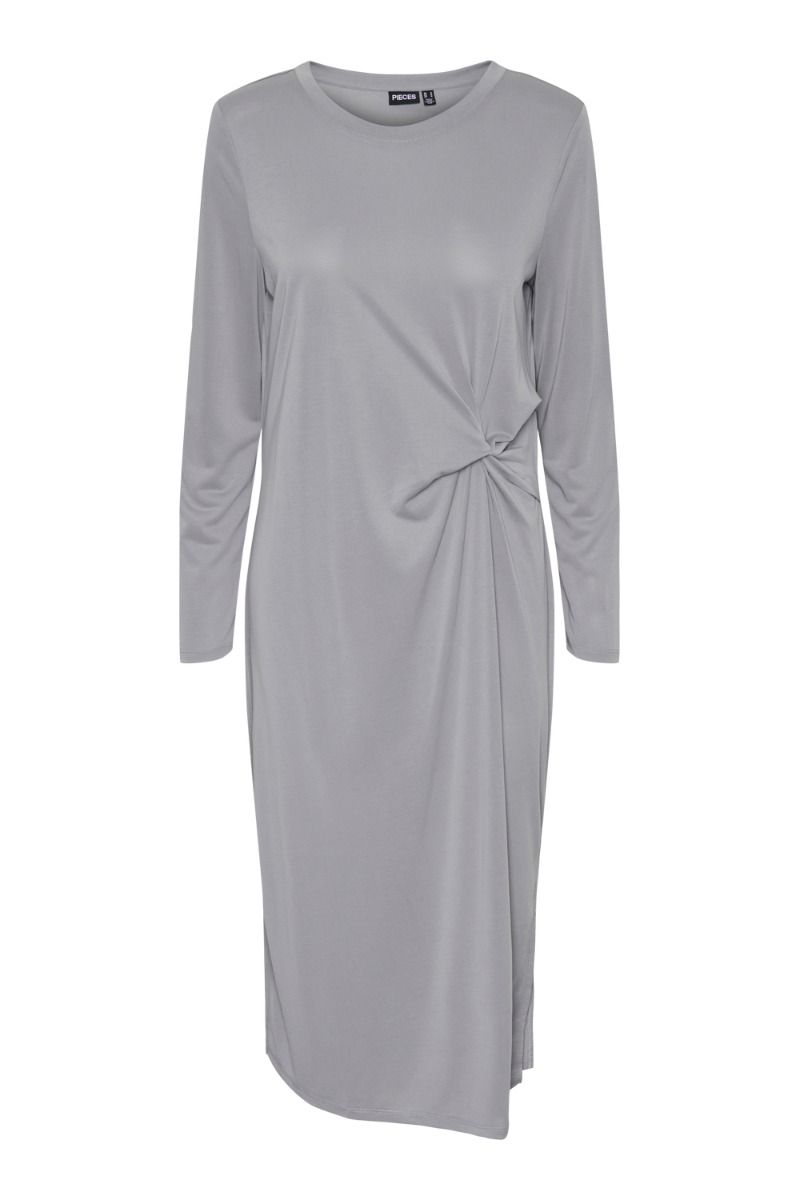 Pieces - Kjole - PC Anora Ls Midi Knot Dress Bc - Weathervane