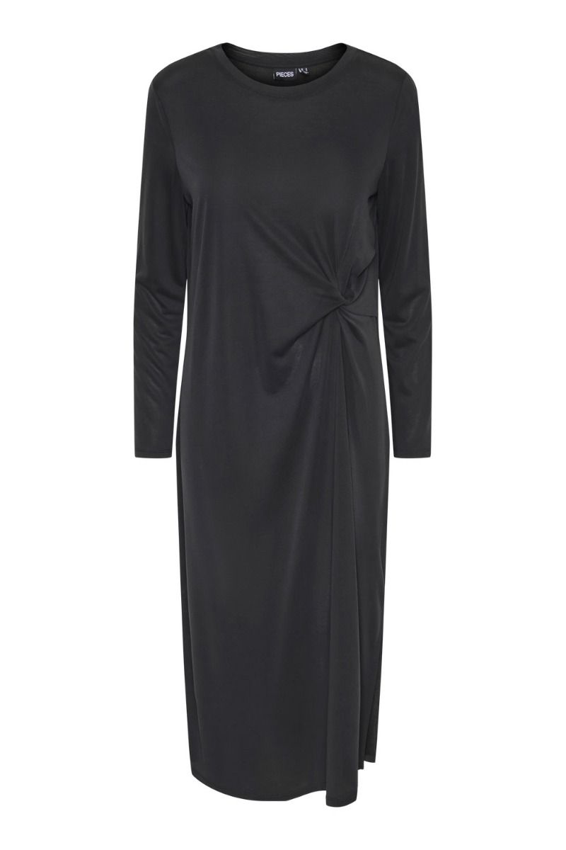 Pieces - Kjole - PC Anora LS Midi Knot Dress - Black