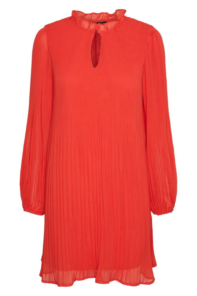 Pieces - Kjole - PC Natscha Short Dress - Bittersweet