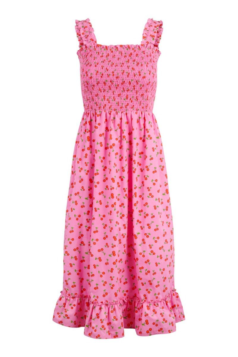 Pieces - Kjole - Berry Midi Dress - Prism Pink