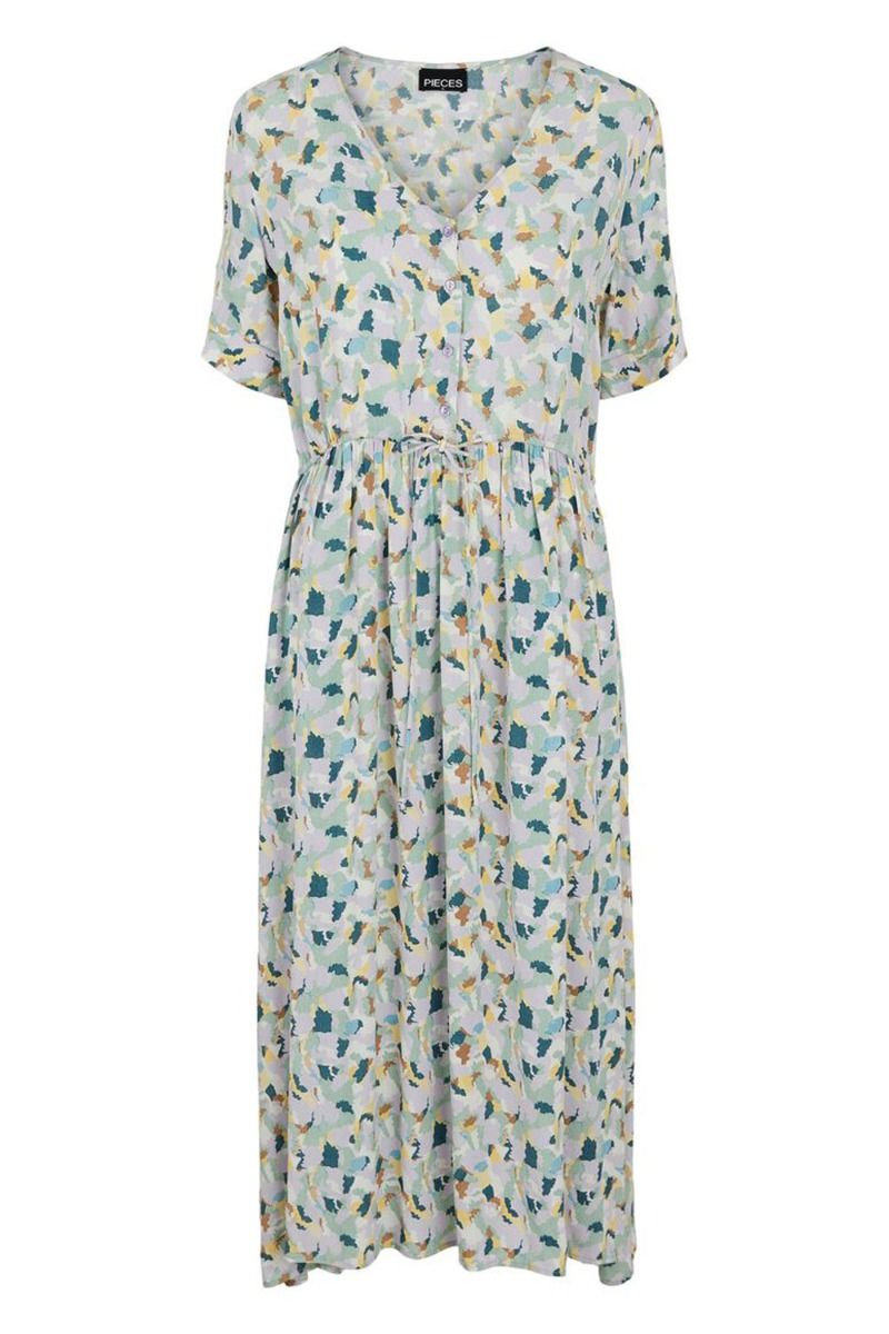 Pieces - Kjole - PC Betty SS Midi Dress - Desert Sage