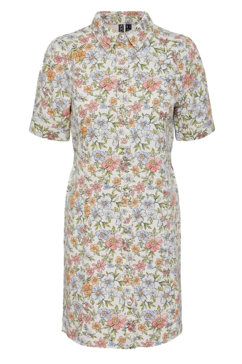 Pieces - Kjole - PC Blume SS A-Shape Dress - Birch