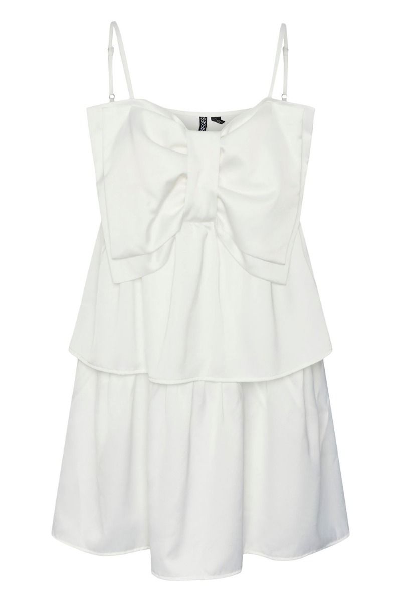 Pieces - Kjole - PC Bow Mini Strap Dress - Cloud Dancer