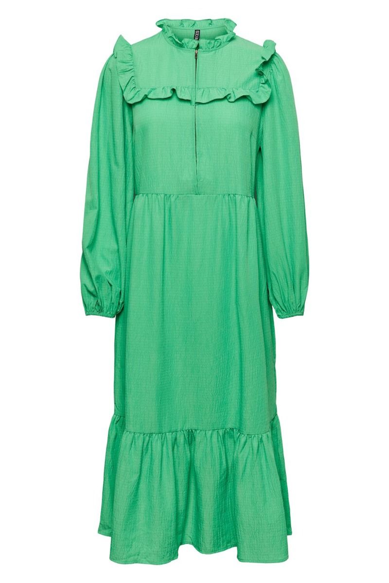Pieces - Kjole - PC Brianna LS Midi Dress - Irish Green