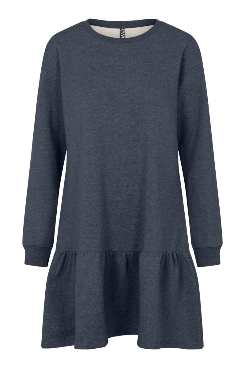 Pieces - Kjole - PC Chilli LS Flounce Dress - Ombre Blue